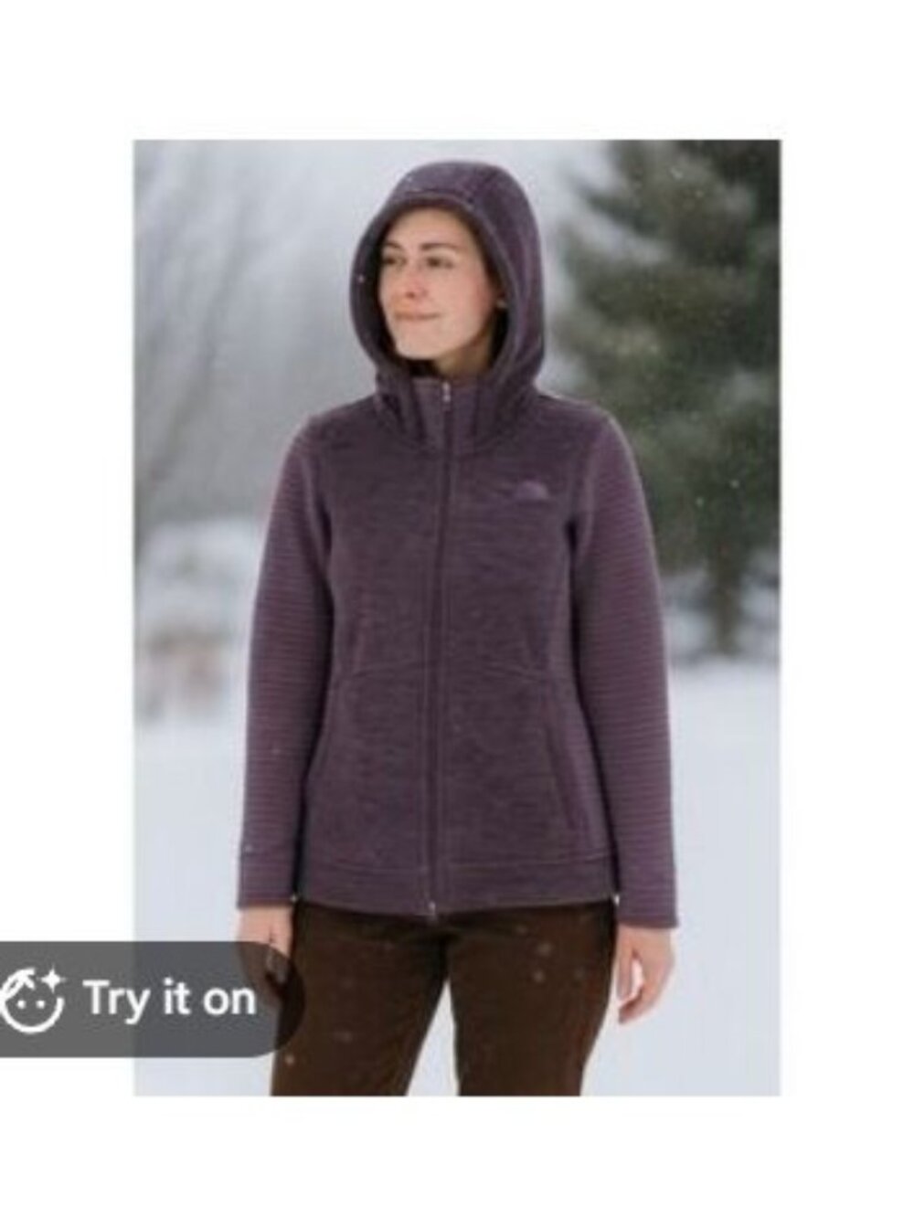 he North Face Women's Indi Hoodie Parka Womens Size Small Purple Full Zip Pocket